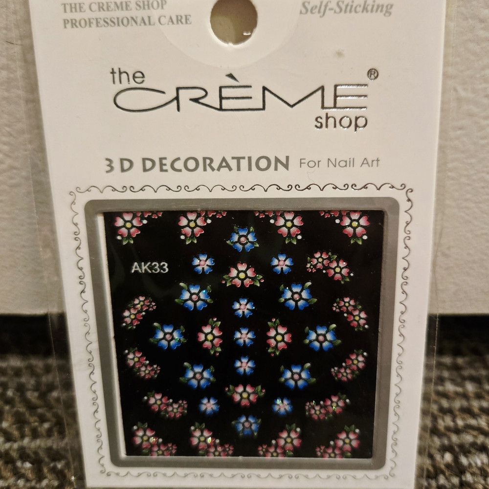 The Crème Shop 3D Floral Nail Stickers - Blue & Pink - Picture 2 of 3
